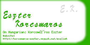 eszter korcsmaros business card